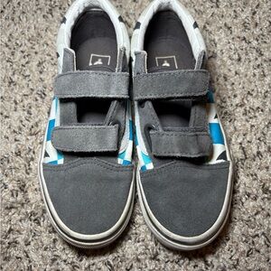 Vans Kids Sneakers in Gray and Blue Pattern Shark Week Edition